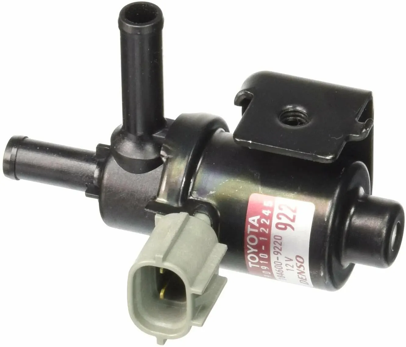 Toyota Denso vacuum pressure switching valve (VSV) with dual vacuum ports and electrical connector